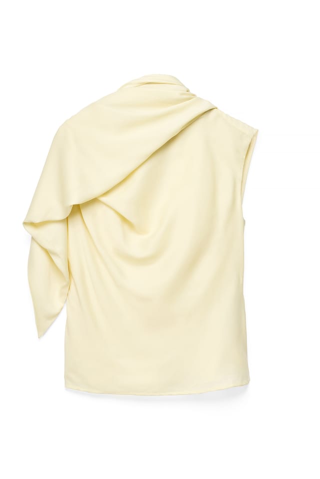 Light Yellow Skjerfdetalj Drapert Topp