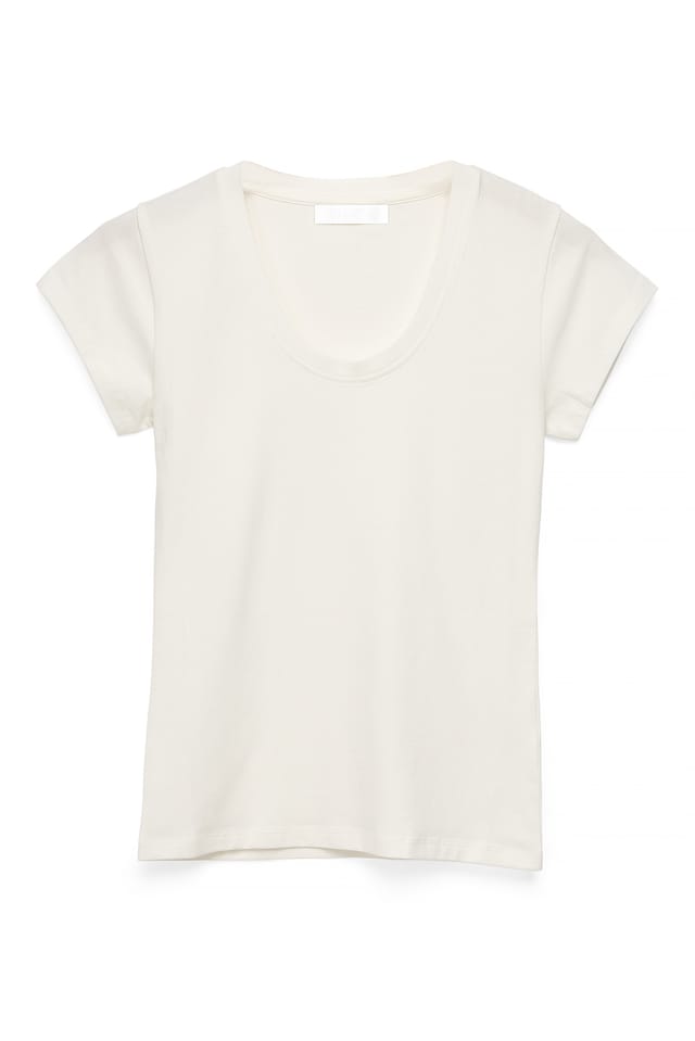 Offwhite Scoop Neck T-Shirt
