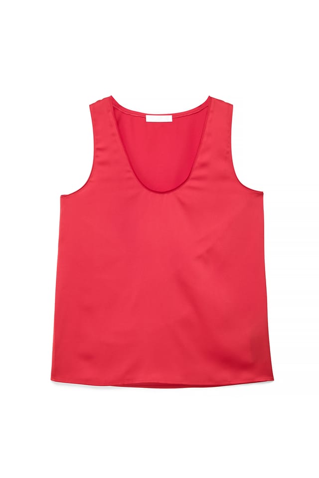 Red Scoop Neck Tank Top