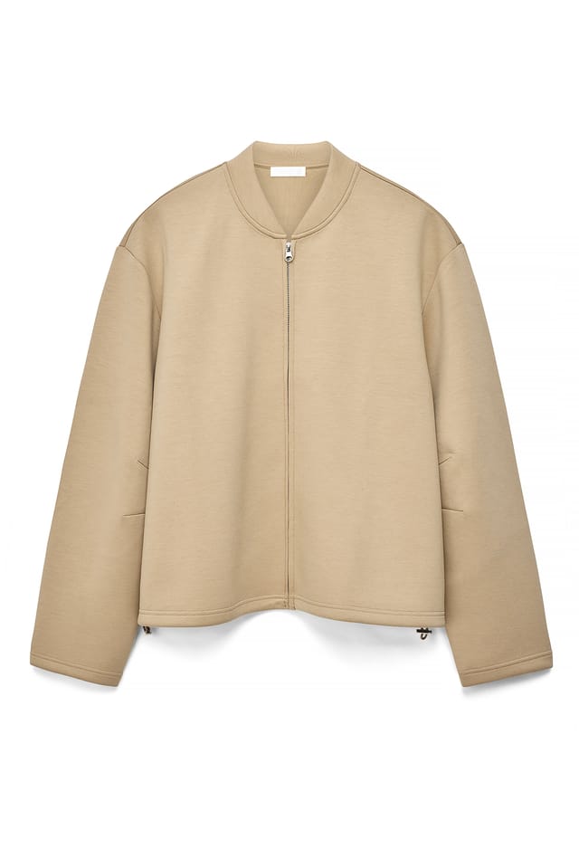 Beige Scuba Oversized Sweatshirt