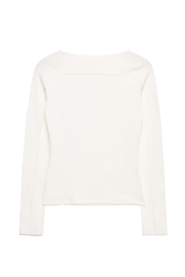 White Jersey-Oberteil mit Nahtdetail