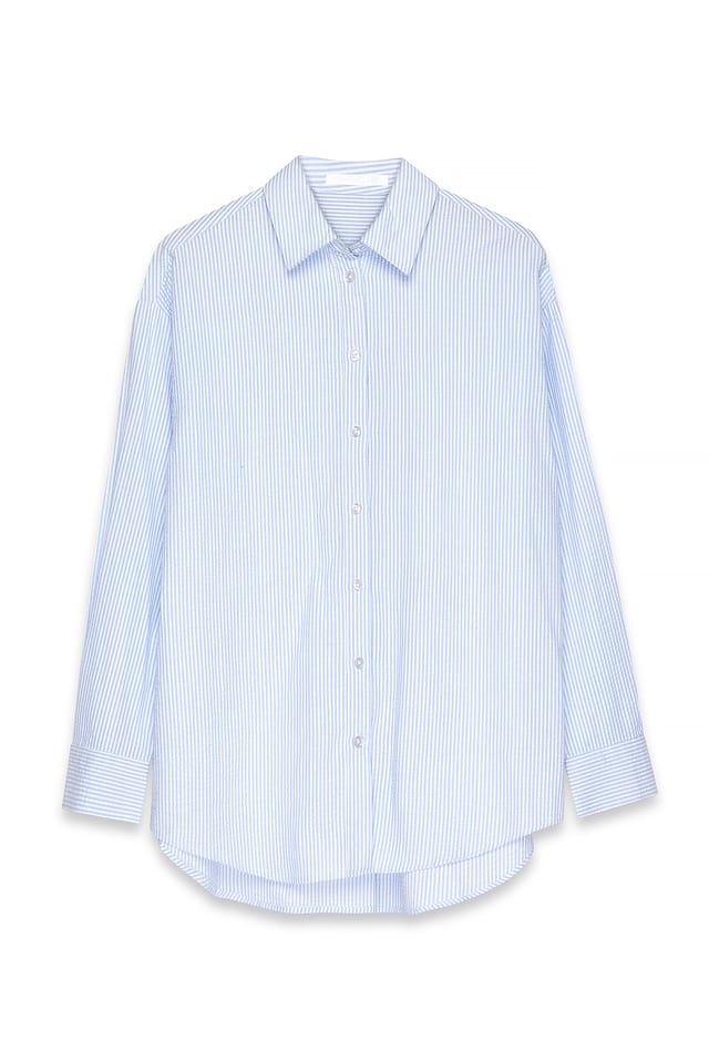 Blue Stripe Seersucker Long Sleeve Shirt