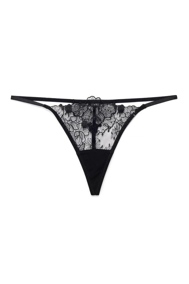 Black Trosa med paljetter och broderi
