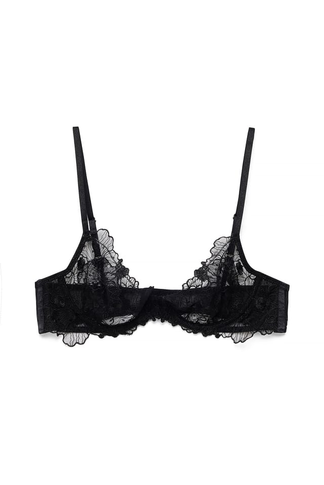 Black Soutien-gorge à armatures avec broderie et sequins