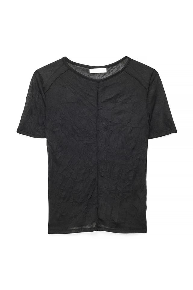 Black Sheer Raglan Top