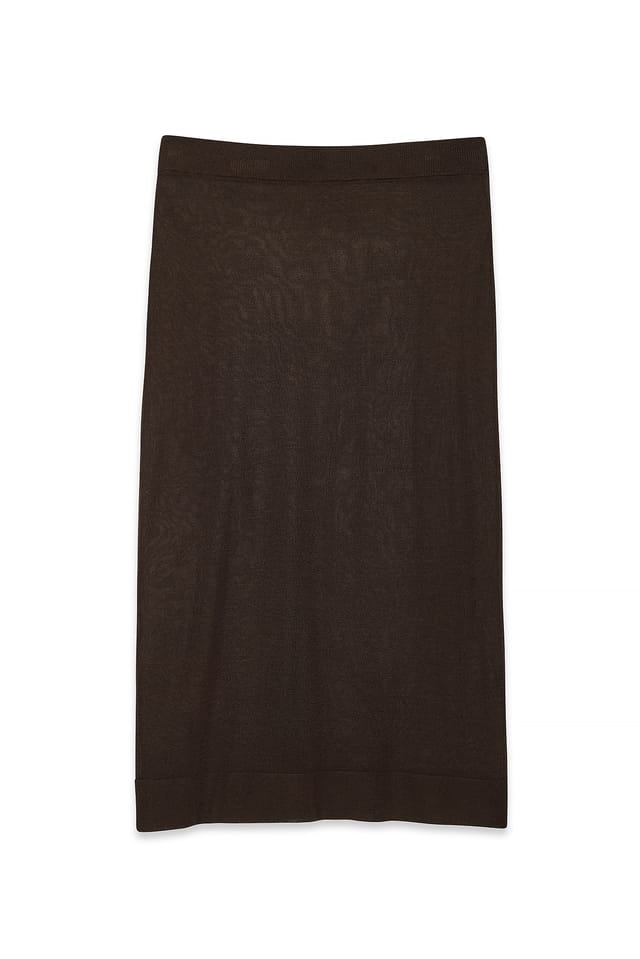 Brown Sheer Thin Knitted Skirt