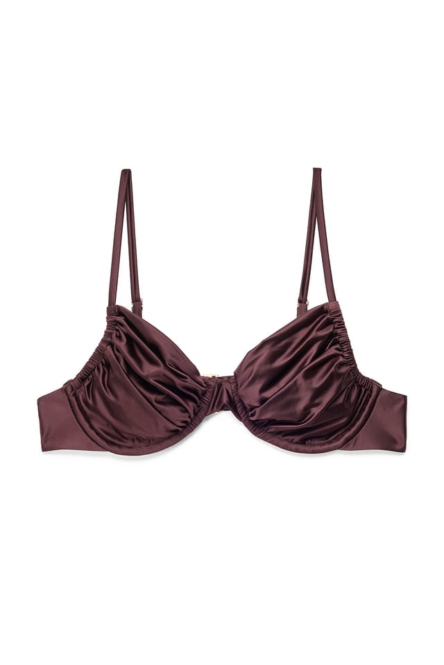 Brown glänzender Bikini-BH
