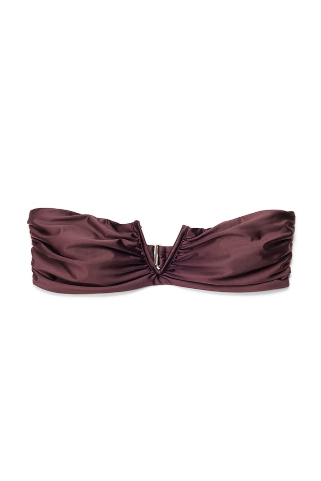 Brown Bandeau-Bikini-Oberteil mit V-Bügel