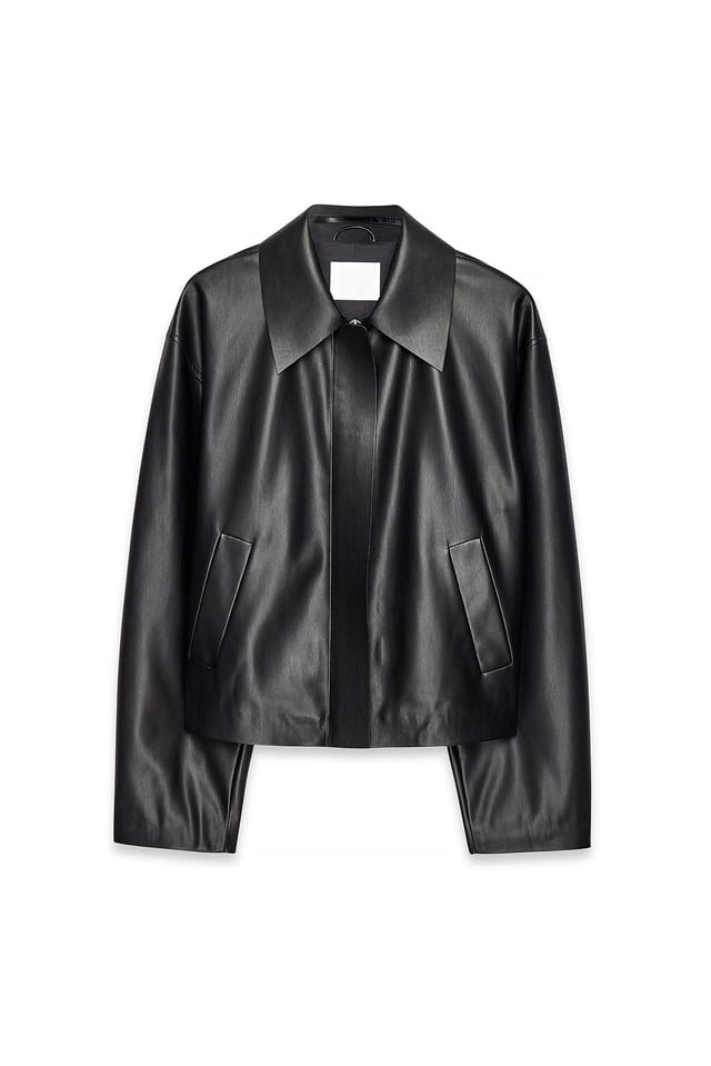 Black Kort PU-jakke