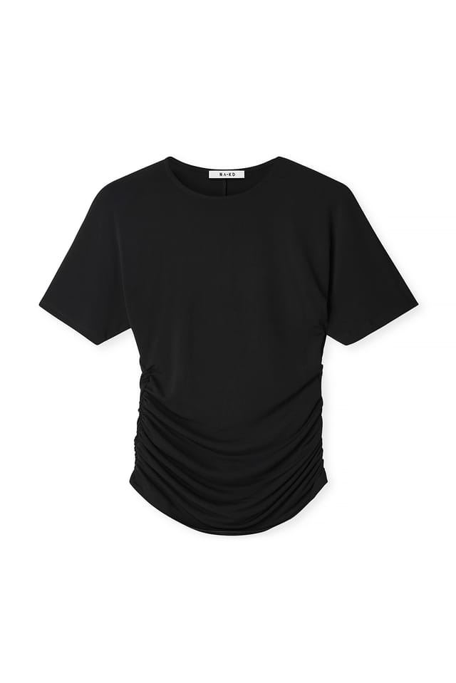 Black Kurzärmeliges Jersey-Oberteil