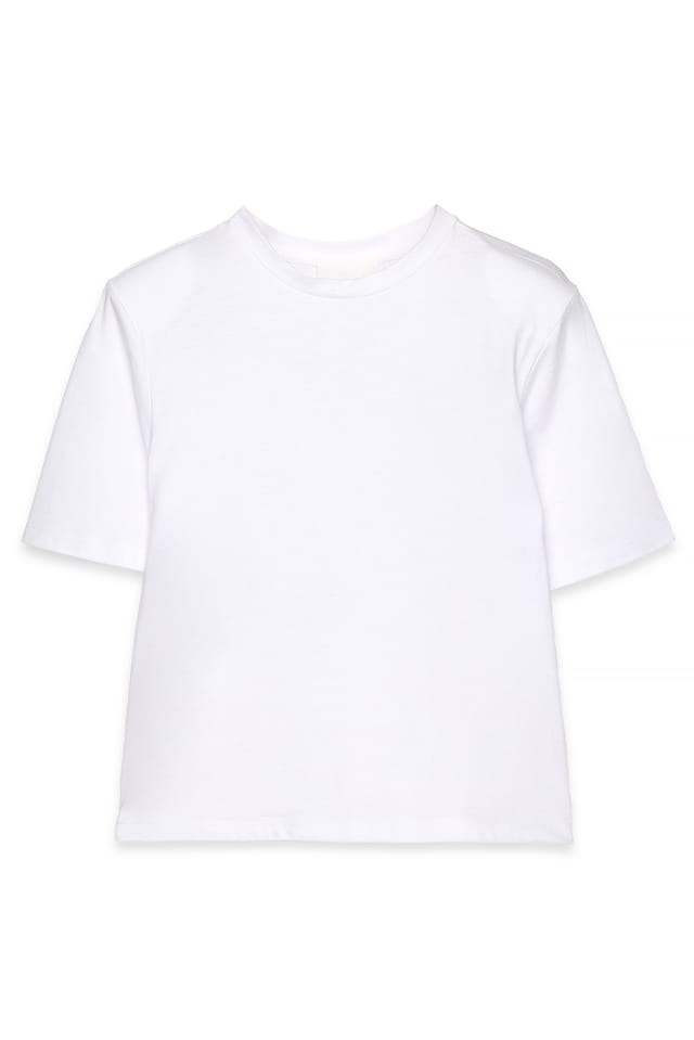 White Shoulderpad T-Shirt