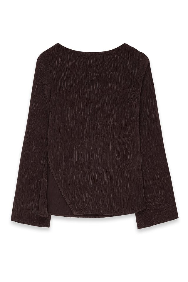 Brown Side Slit Blouse