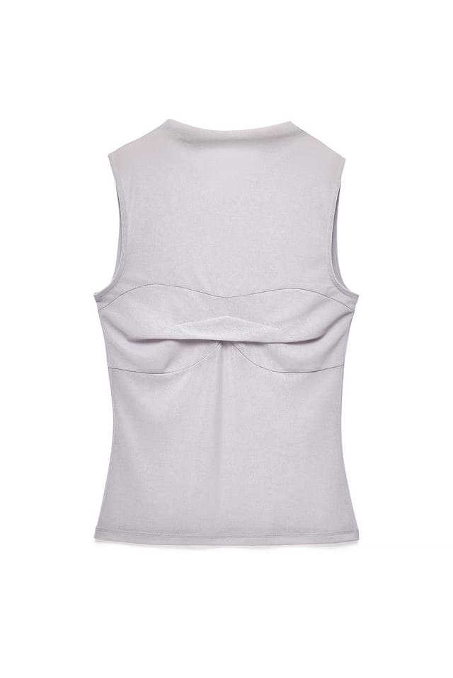 Lilac Ermeløs mesh topp