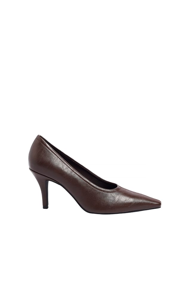 Brown Slim Toe Pumps