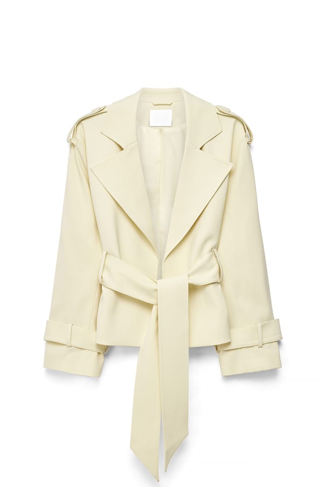 Light Yellow Soft Belted Trenchcoat