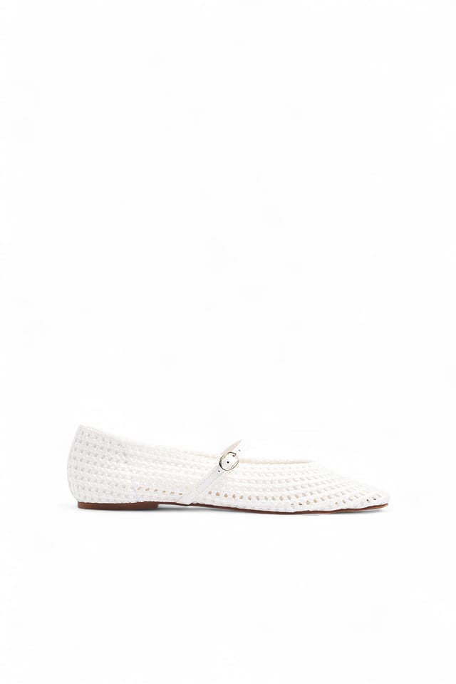 White Bløde hæklede ballerinaer