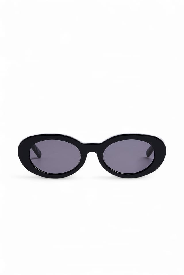 Black Soft Oval Acetate Sunglasses
