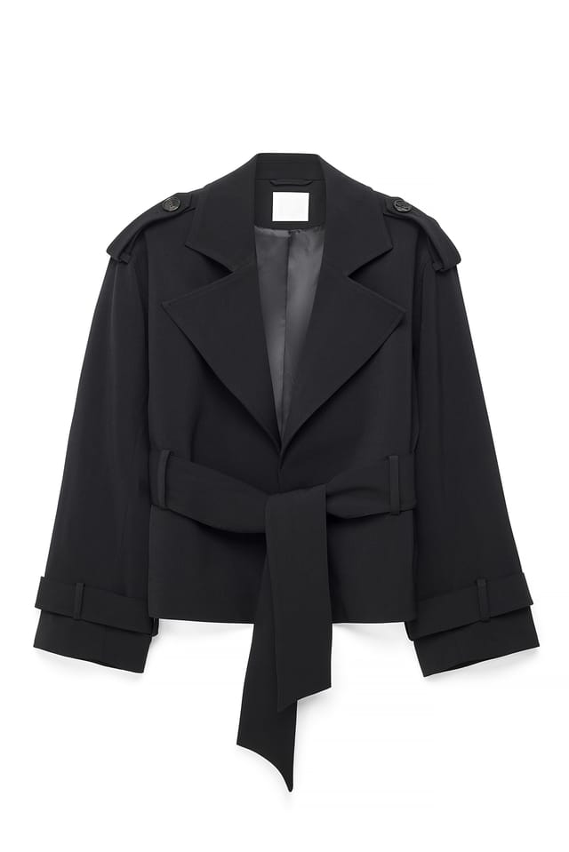 Black weicher Trenchcoat mit Gürtel