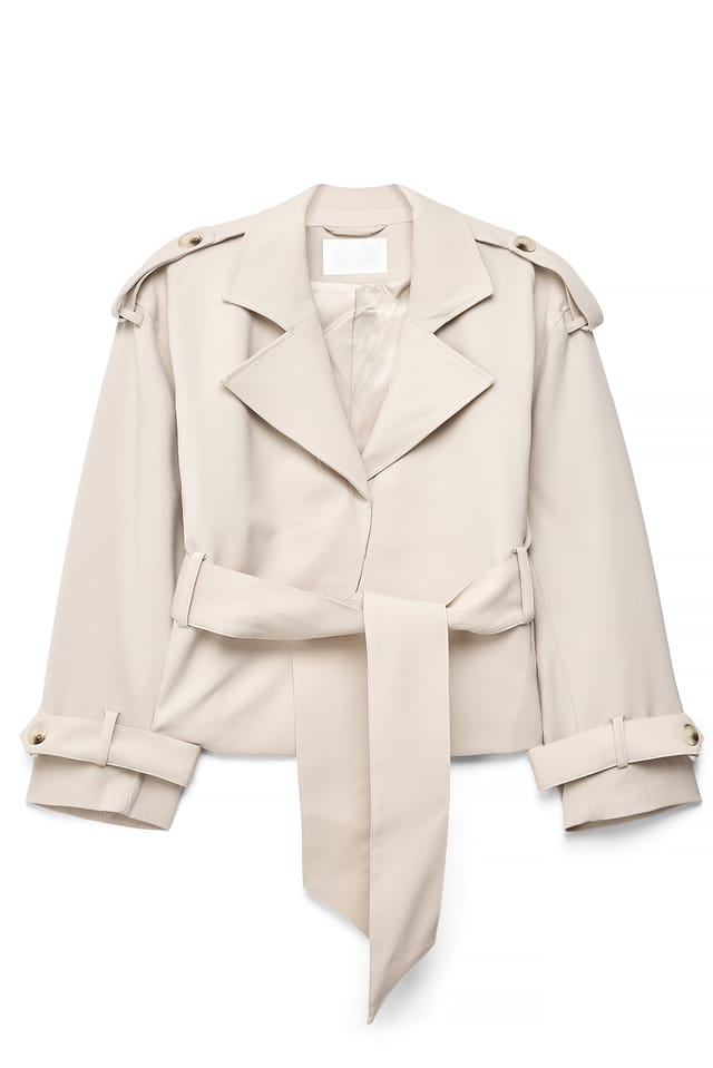 Light Beige Zachte trenchcoat met riem