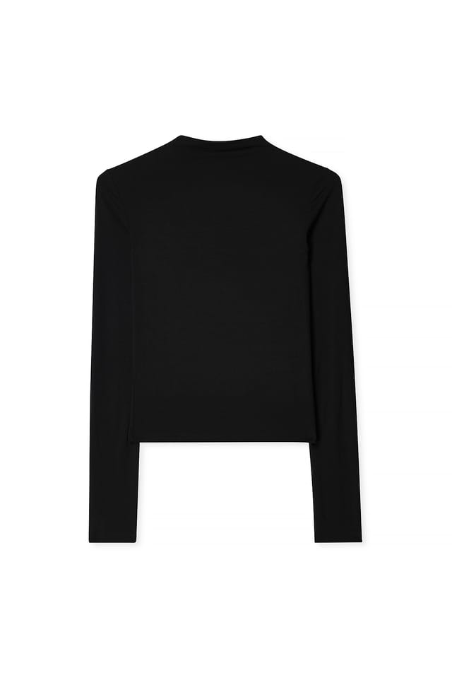 Black Soft Line Langarmshirt mit Trichterhals