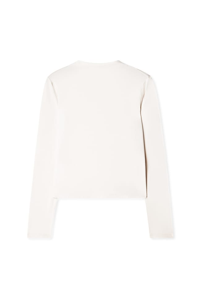 Offwhite Soft Line Funnel Neck Long Sleeve Top