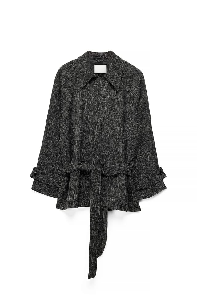 Black/White Soft Midi Trenchcoat