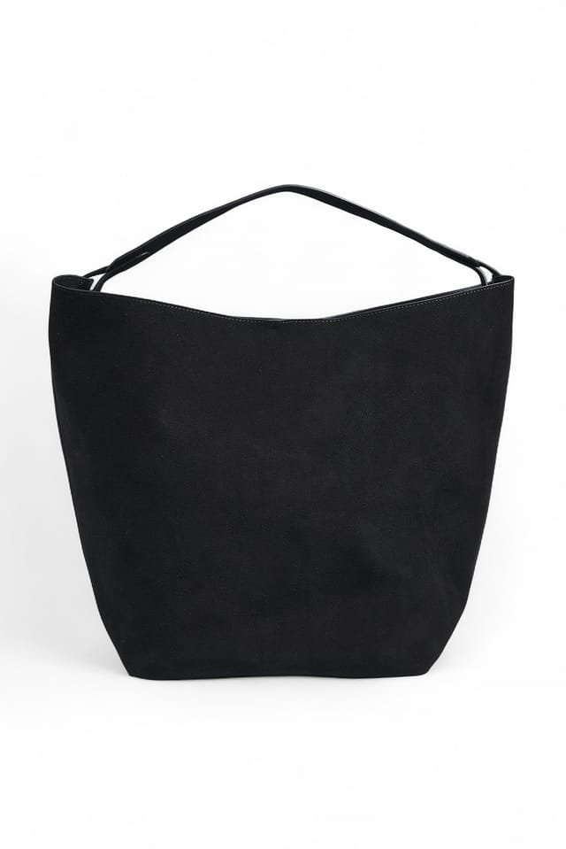 Black Soft Suede Tote Bag