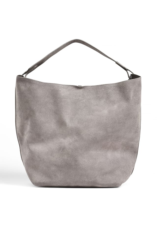 Grey Soft Suede Tote Bag