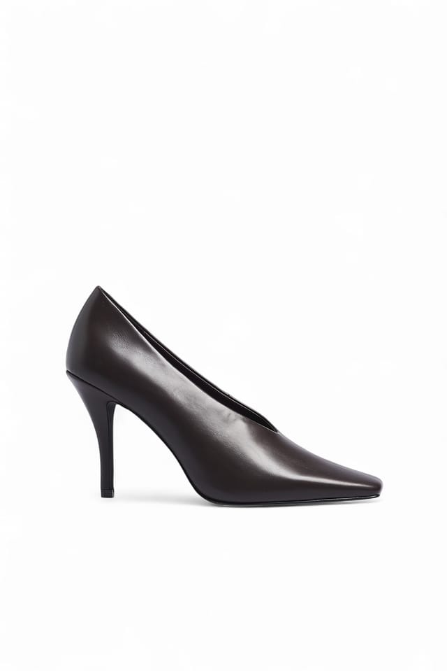 Brown Squared Toe Pumps