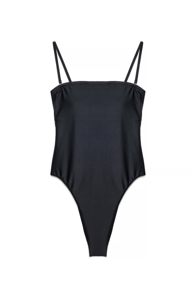 Black Maillot 1 pièce à encolure droite