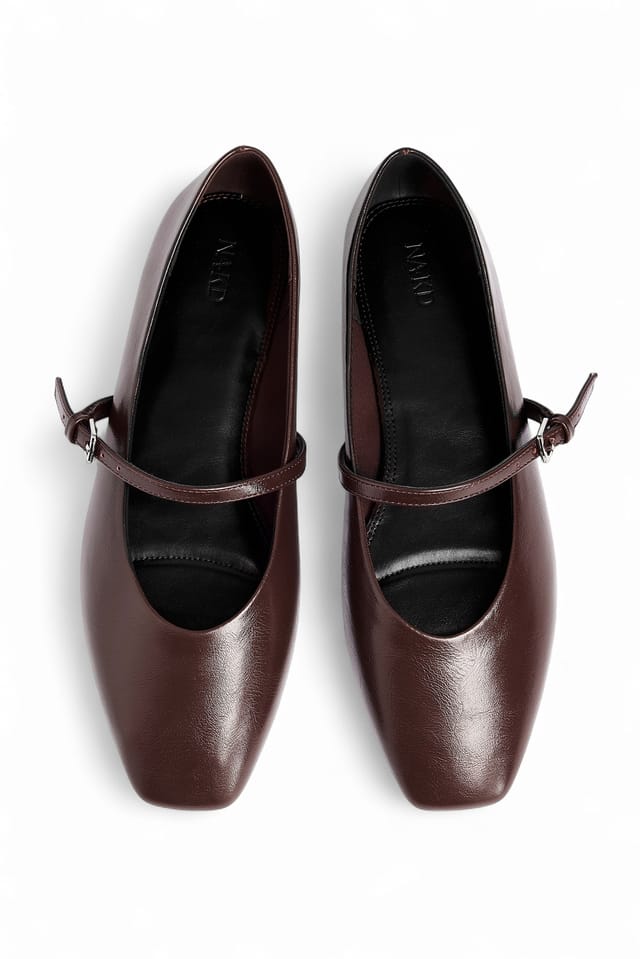 Brown Strap Detail Ballerinas