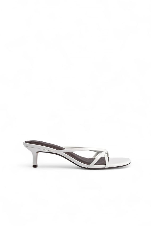 Offwhite Strappy Kitten Heels