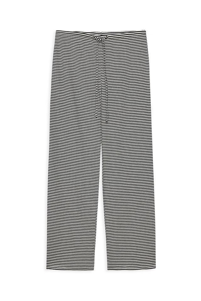White/Black stripe Bukser i rib med striber