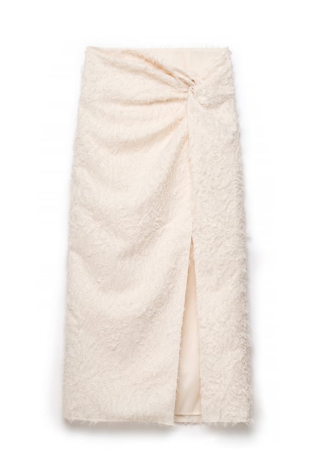 Offwhite Structured Twist Detail Midi Skirt