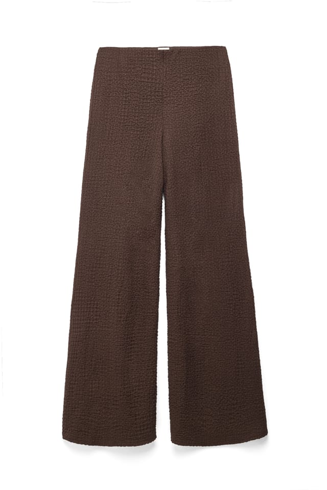 Brown weit geschnittene Strukturierte Hose