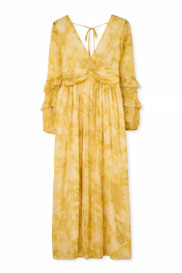 Print Robe longue structurée en mousseline