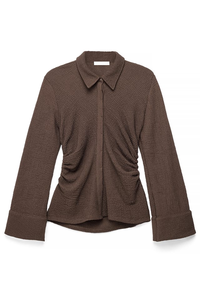 Brown Structured Collar Shirt