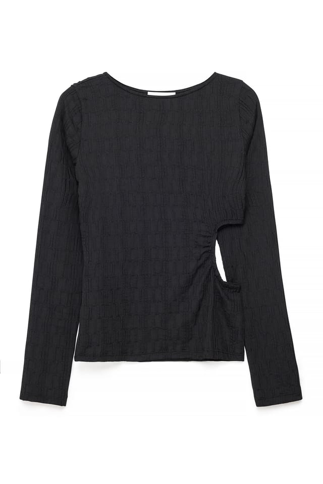 Black Structured Cut Out Top