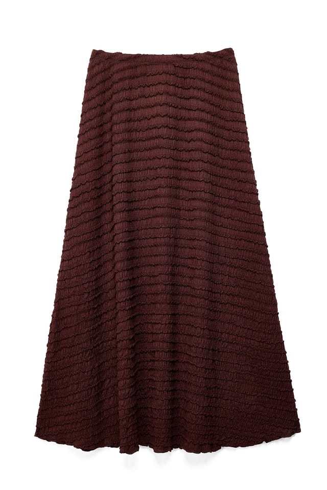 Brown Strukturerad maxikjol