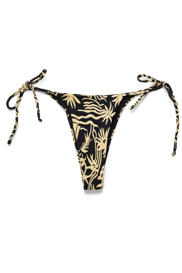 All Over Print strukturierter Bikini-Slip mit Schnürung an der Seite