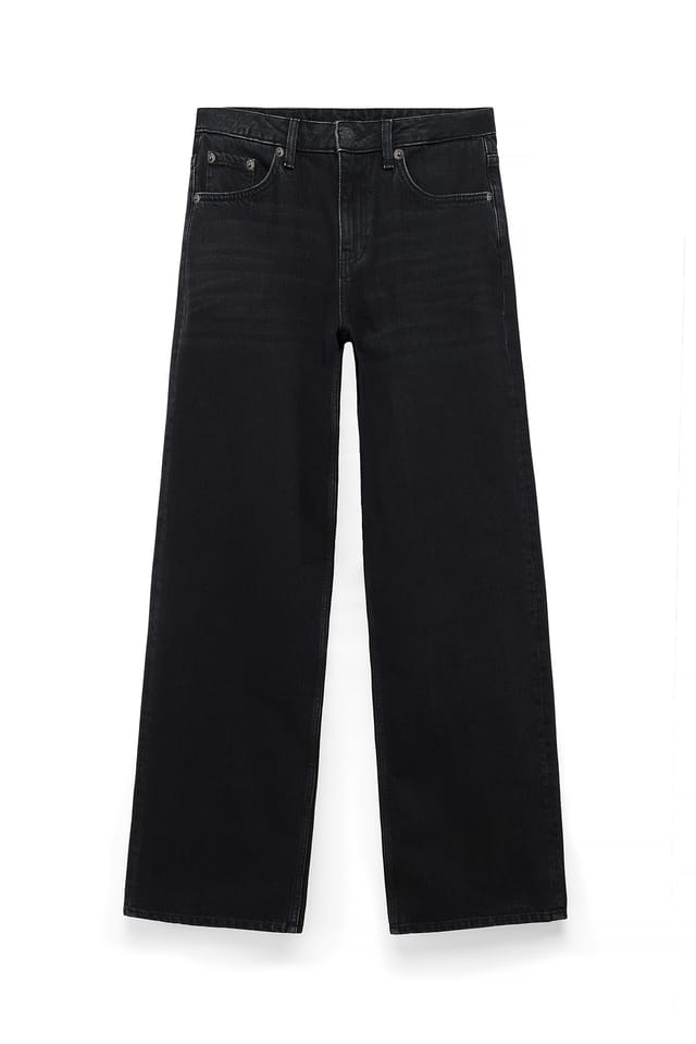 Washed Black Studio jeans med løs pasform og lav talje