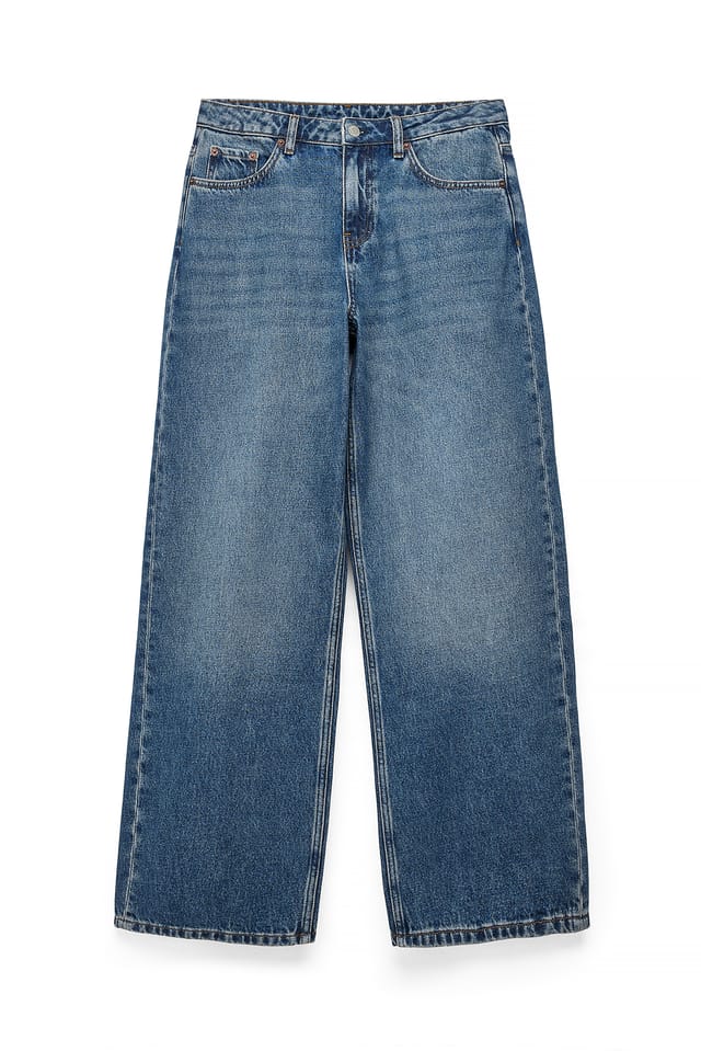 Mid Blue Studio jeans med løs pasform og lav talje