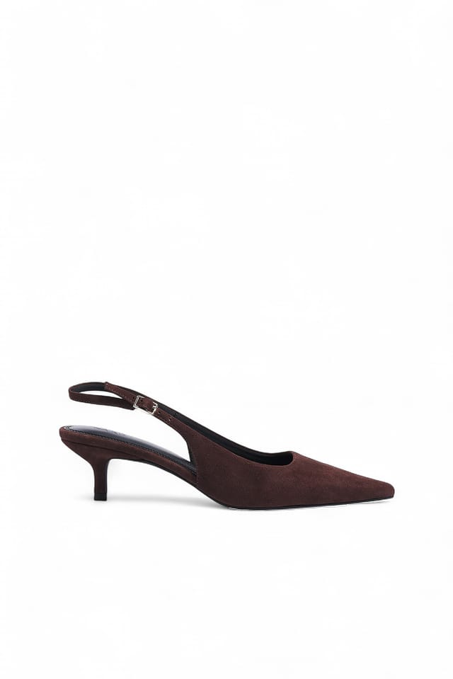 DK Brown Suede Slingback Pumps