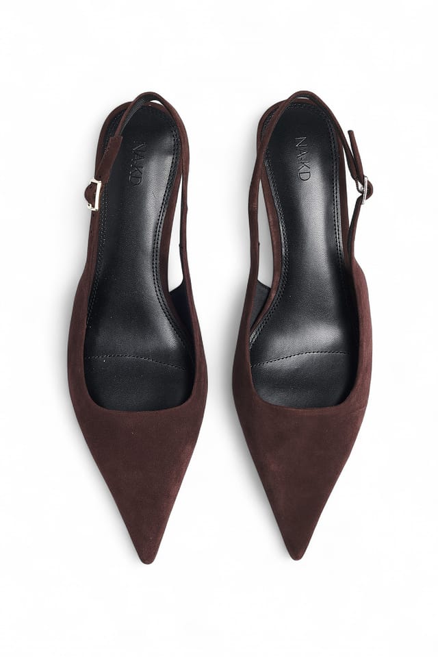 DK Brown Suede Slingback Pumps