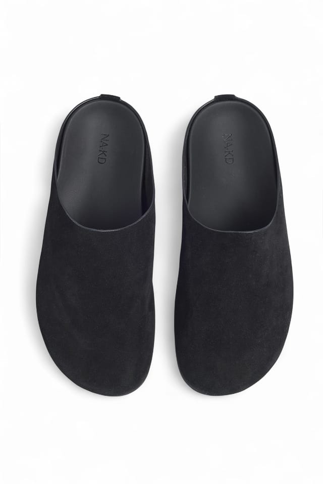 Black Suede Slip Ons