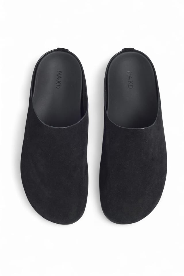 Black Suede Slip Ons