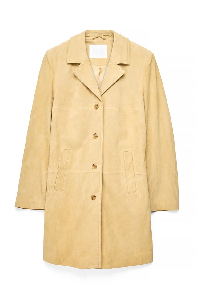 Light Yellow Suede Coat