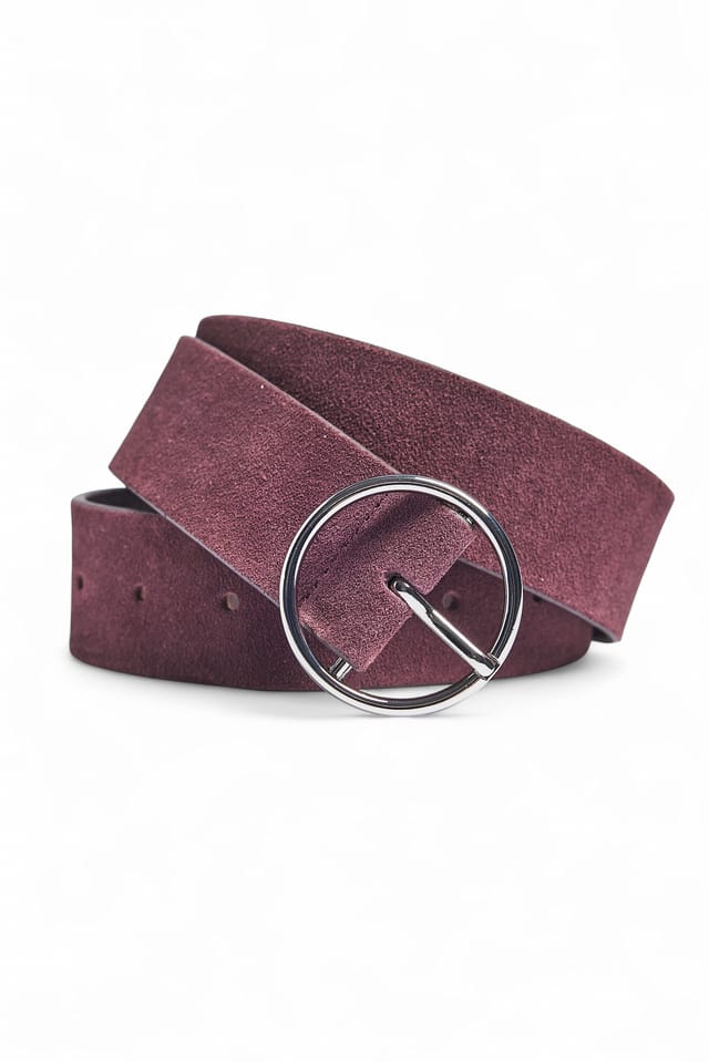 Aburgine Comb Suede Round Buckle Belt