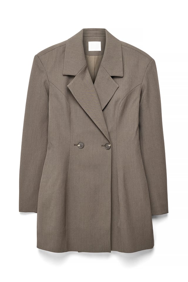 Taupe Tailored Hourglass Blazer Dress
