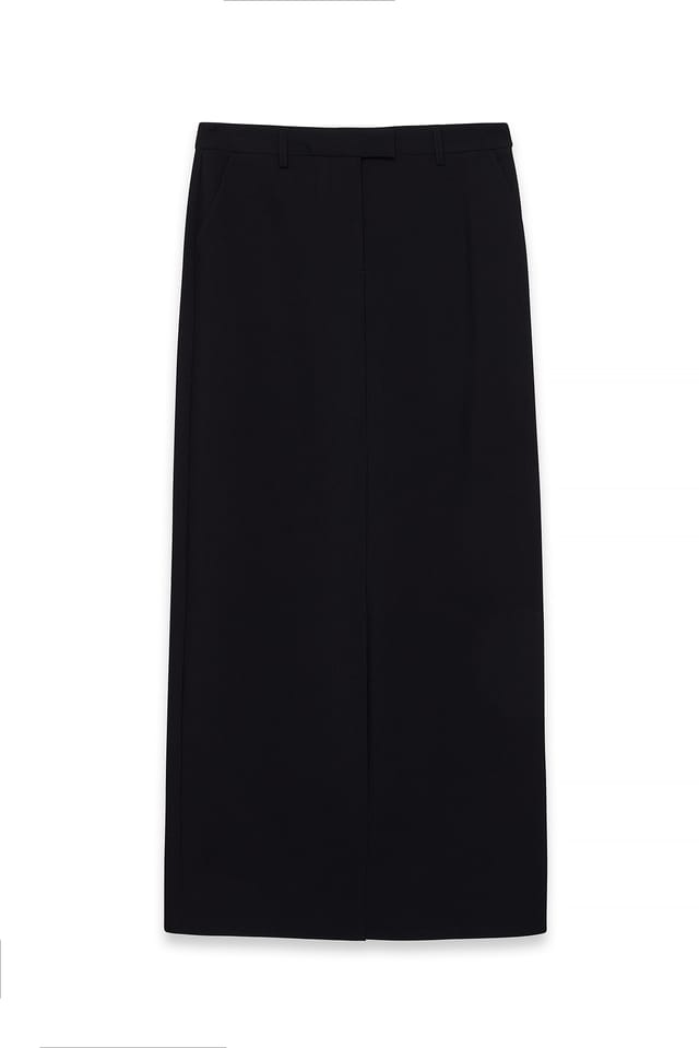 Black Tailored Maxi Skirt
